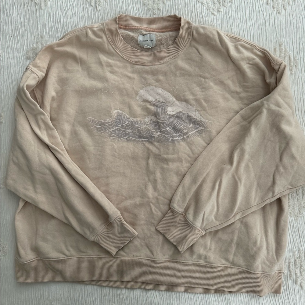 American Eagle Relaxed Fit Waves Crewneck